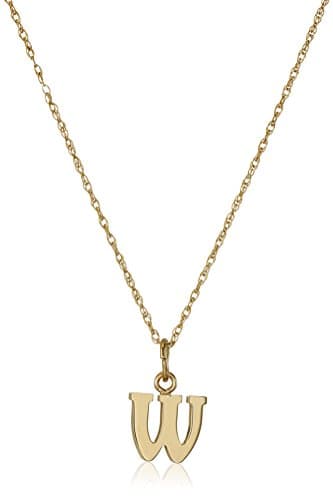 Amazon Essentials Yellow 14K Gold-Filled Letter "W" Charm Pendant Necklace, 18"