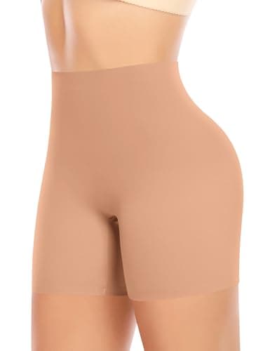 Werena Seamless Shaping Boyshorts Panties for Women Slip Shorts Under Dress Shapewear Shorts Tummy Control Underwear (A# Brown-5, Small)