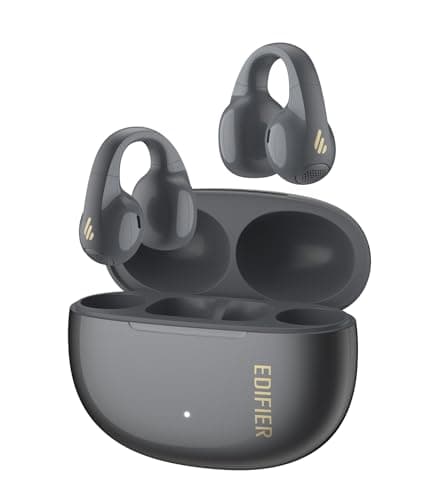 Edifier R1 Open-Ear True Wireless Earbuds, Bluetooth 5.4 Clip-On Headphones, AI Clear Calls, Left/Right Interchangeable, 28H Playtime, Fast Charging, Multipoint Connection, App Control, IP56, Gray
