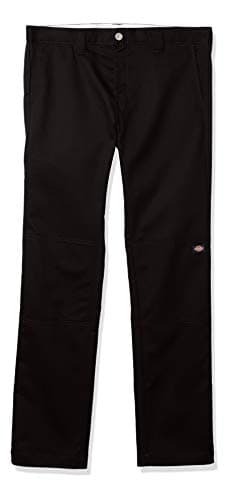 Dickies Boy’s Skinny Straight Double Knee Pant - Stretch School Uniform Trousers with Reinforced Knees & Adjustable Waist, Black, 7