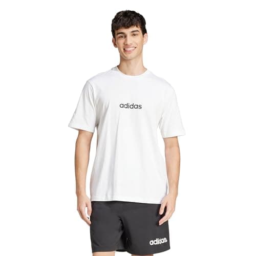 Adidas Men's Essentials Linear Sportswear Sportswear T-Shirt, White/Black, XX-Large