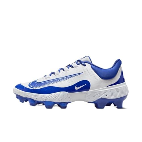 Nike Alpha Huarache Elite 4 Low MCS Men's Baseball Cleats (FD6255-106, White/Hyper Royal) Size 9.5