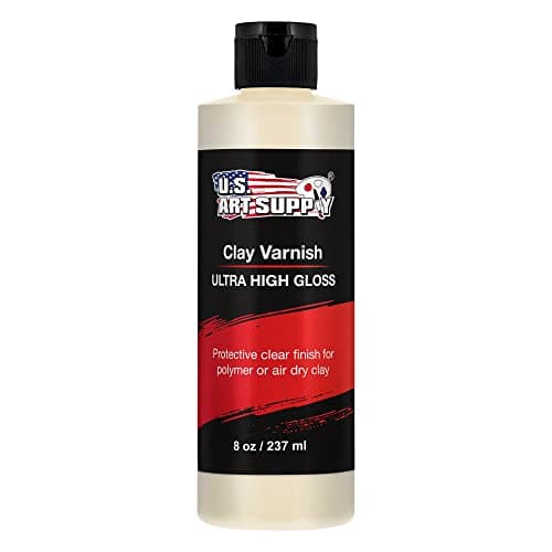 U.S. Art Supply 8oz High Gloss Clear Acrylic Topcoat & Air Dry Clay Varnish