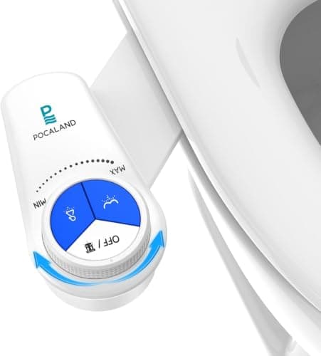 Ultra-Slim Bidet Attachment, Posterior&Feminine Wash-(Retractable Dual Nozzles), Non-Electric Bidet Attachment for Toilet Seat, Adjustable Fresh Cold Water Pressure, Stainless Steel Inlet (White)