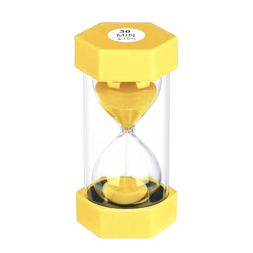 YLTIMER 30 Minute Hourglass Sand Timer, Unbreakable Hexagon Sand Clock 30 Min, Reloj De Arena 30 Minutos,Plastic Yellow Hour Glass Sandglass for Classroom Games(Yellow)