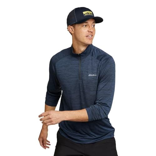 Eddie Bauer Men's Classic Fit Resolution Long Sleeve Quarter-Zip, Storm, X-Large