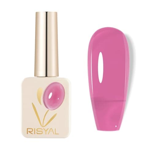 RISYAL Jelly Gel Nail Polish - Sheer Translucent Semi-Transparent UV/LED Gel with Glossy Finish (Lavender Pink)