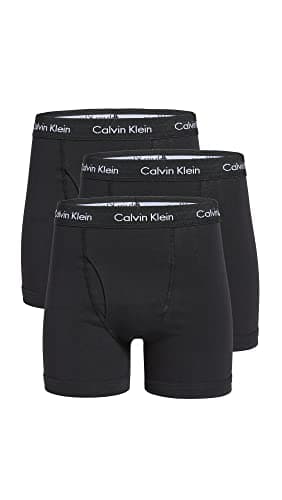 Calvin Klein Men's Cotton Stretch 3-pack Boxer Brief, 3 Black, Medium