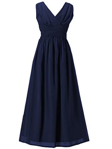 Happy Rose Flower Girl's Dress Party Dresses Juniors Long Bridesmaid Dress Navy 8