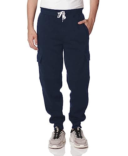 Southpole Men's Basic Active Cargo Jogger Pants, Fleece & Tech Woven Nylon