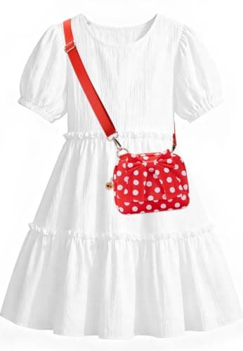 MAXTOP Gift for Girls Kids Teen, Polka Dot Bow Crossbody Bag Fanny Pack Cute Belt Bag Sling Bags Purse for Girl,Birthday Gifts for Daughter Sister Her Toddler with Gift Box Red