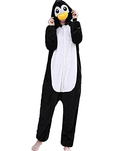 LATH.PIN Penguin Onesie Pajamas Unisex Adult One-Piece Halloween Costume