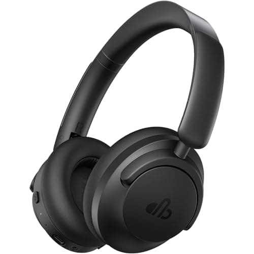 Hybrid Active Noise Cancelling Headphones, Over-Ear Bluetooth Headphone with Hi-Res Audio, 90H Playtime, Deep Bass, Transparency Mode, Foldable Comfort Cups, Graduation Gifts for Travel Office - Black