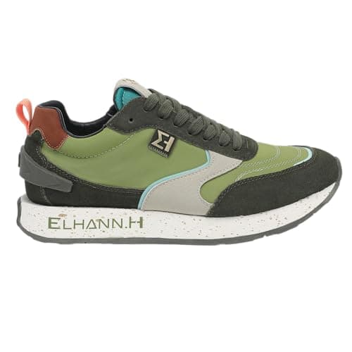 ELHANN.H The SJ620 is a Modern Sneaker, Made of Premium Suede Plus Leather. The Leather Wave Part on the Side Gives it a Dynamic Touch.Green Size 10