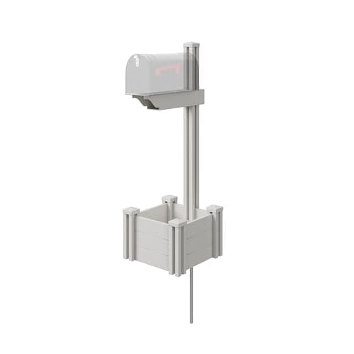 Zippity Majestic Mailbox Post w/Planter Box, White Vinyl DIY No Dig Kit