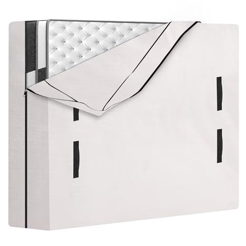 HOMESURE Mattress Bags for Moving and Storage with 8 Handles - Mattress Cover for Moving - Heavy Duty, Strong Zipper Closure, Moving Supplies & Moving Bag - Semi-Transparent, Queen