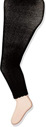 Jefferies Socks girls Cotton Footless With Scalloped Edge Tights, Black, 24-48 Months US