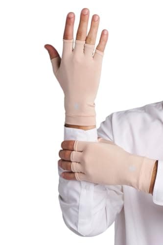 Coolibar Fingerless UV Sun Gloves - UPF 50+ Sun Protection - Ouray in Beige