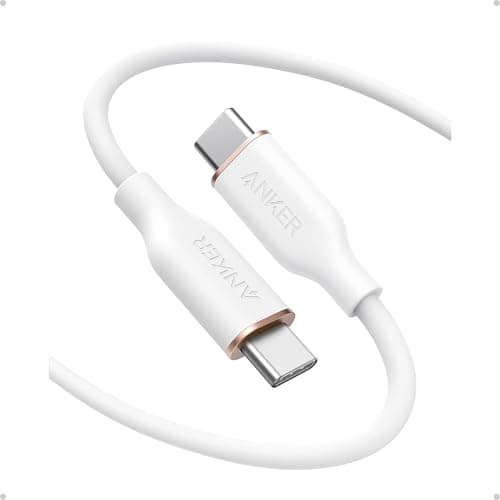 Anker USB C Cable, Type C Fast Charging Flow Cord for iPhone 1716/15 Series, MacBook Pro 2020, and More (USB 2.0,240W, 1 Pack, White, 6FT)