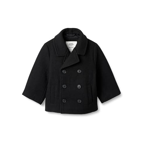 Amazon Essentials x Sofia Grainge Baby Boys' Wool Blend Double Breasted Coat, Black, 24 Months