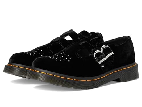 Dr. Martens Womens Vegan 8065 Velvet Mary Jane Shoe, Black, 5