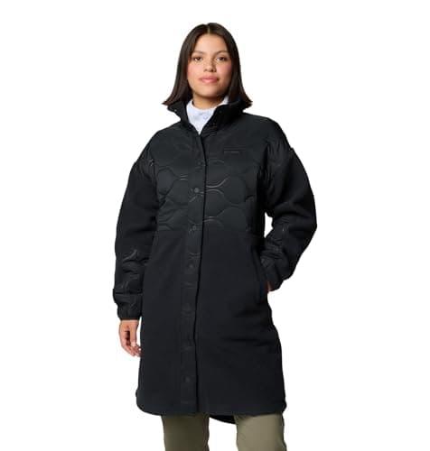 Columbia Womens Cloud Point Long Fleece, Black, X-Large