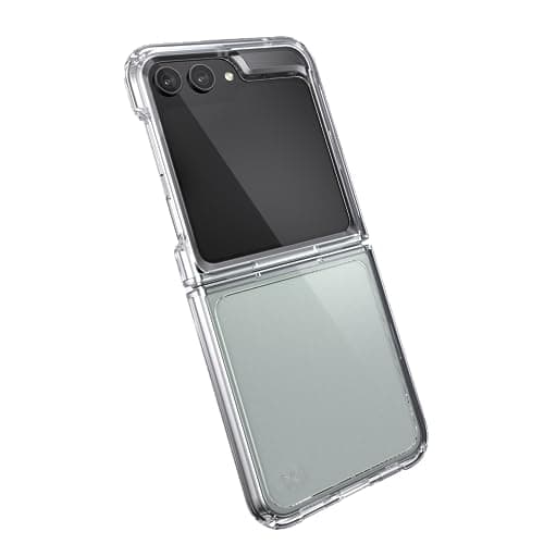 Speck Samsung Galaxy Z Flip 5 Case - Foldable, Scratch Resistant & Drop Protection - Anti-Yellowing Clear Phone Case - Presidio Perfect-Clear