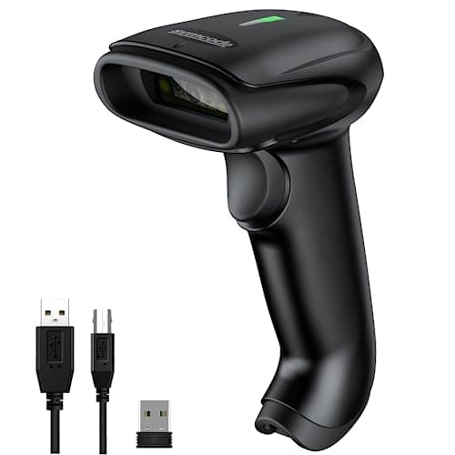Symcode 2D Wireless Barcode Scanner,Bluetooth6.0 & Wireless2.4G & USB Wired Connection, 1D QR Bar Code Reader Scanner Automatic Fast Precise scanning for Smart Phone, Tablet, PC