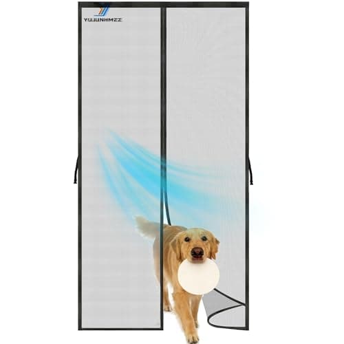 Heavy Duty Magnetic Screen Door 34x81 inch, Fiberglass Mesh, Keeps Bugs Out, Strong Seal Auto Closing Screen (Summer Gray, Fit Door Size 32''x79'')