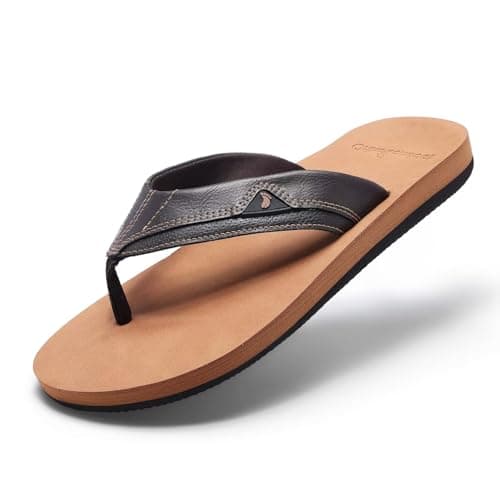 Men's Orthopedic Arch Support Flip Flops: Comfortable Flat Feet Hammer Toes Plantar Fasciitis High Arch Orthotic Slippers, Casual Summer Beach Travel Outdoor Home Fashion Sandal Khaki Brown Size 11