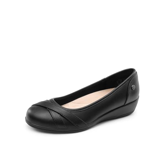 DREAM PAIRS Women's Ballet Flats Business Office Work Dress Shoes Comfortable Dressy Flats for Women,Size 7,Black,DWUMFA2503