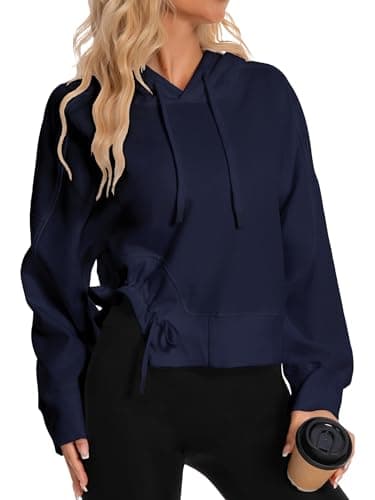 DITOK Oversized Hoodies for Women Girls Cotton Y2K Pullover Sweatshirts Fashion Trendy Comfrt Hoodie for Travel Fall & Winter, Navy Blue