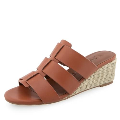 Aerosoles Women's WILMA Wedge Heel Slide Sandal, Ginger Bread PU, 9M