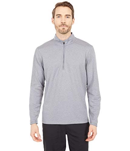 adidas Golf Men's 3-Stripes Quarter Zip Pullover, Gray, Medium