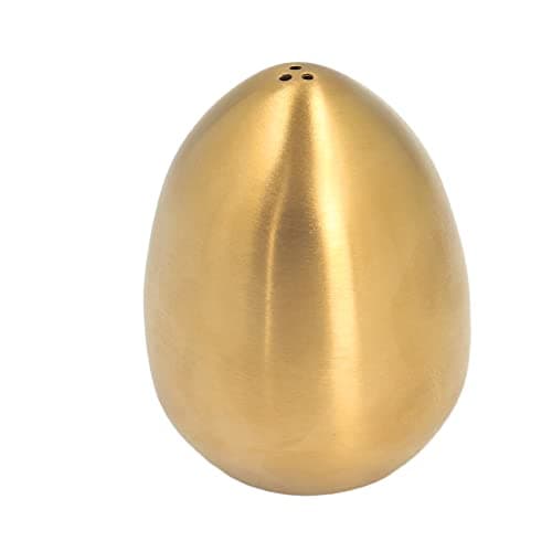 OUKENS Egg Spice Shaker, Stainless Steel Salt and Pepper Shakers Set, Decorative Gold Egg Shaped Kitchen Dispenser Condiment Jar, for Home, BBQ, Coffee Bar, Restaurant & Party Use