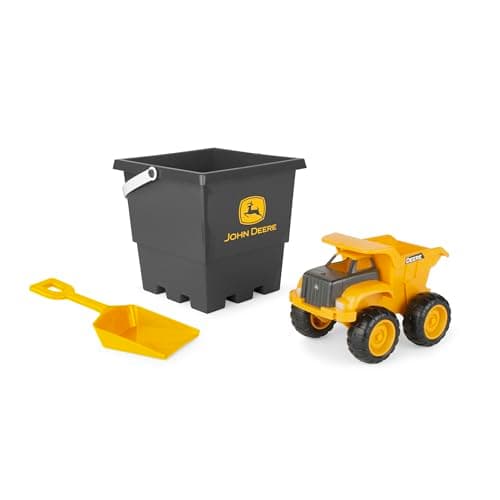TOMY John Deere Sandbox Toy Set - Dump Truck, Bucket and Shovel