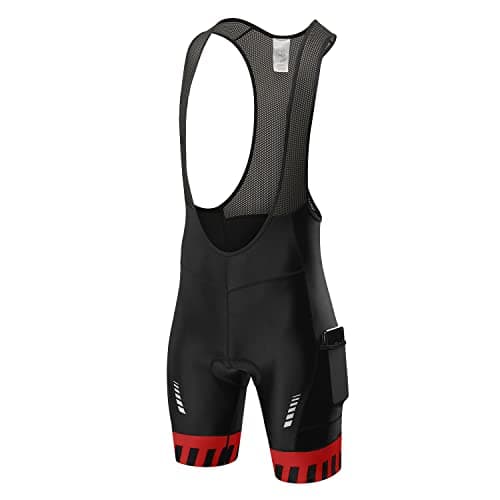 qualidyne Men's Cycling Bib Shorts 4D Padded Road Bike Bibs with Pockets