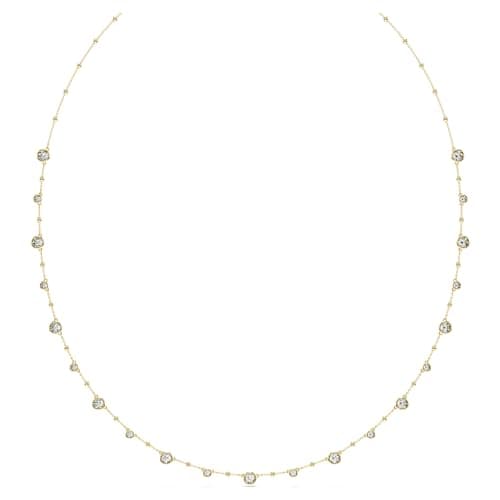 Swarovski Imber Strandage Necklace, Clear Round-Cut Crystals and Shiny Metal Droplets in a Gold-Tone Finished Setting, Part of the Imber Collection