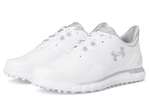 Under Armour Men's Drive Fade Spikeless, (102) White/White/Metallic Silver, 7, US