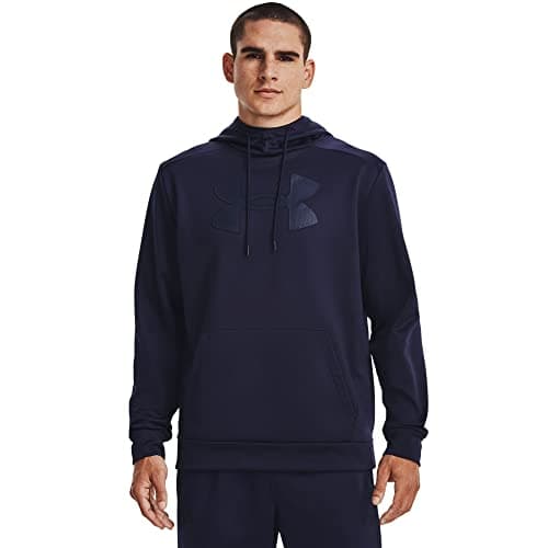 Under Armour Mens Big Logo ArmourFleece Hoodie, (410) Midnight Navy/Academy/Black, X-Small