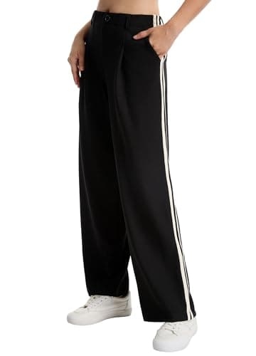 ZTN Dress Work Pants for Woman Stretchy Office Casual Slacks Black2 28" L