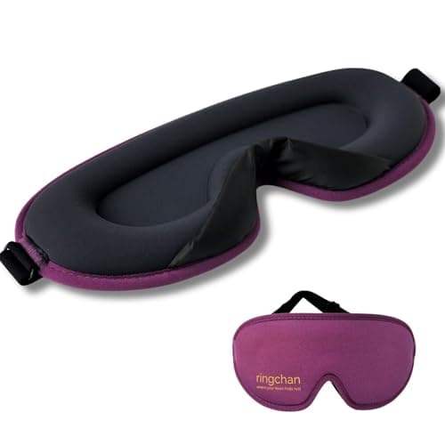 Ringchan Meditation Mask, 100% Blackout Sleep Mask for Women, Purple