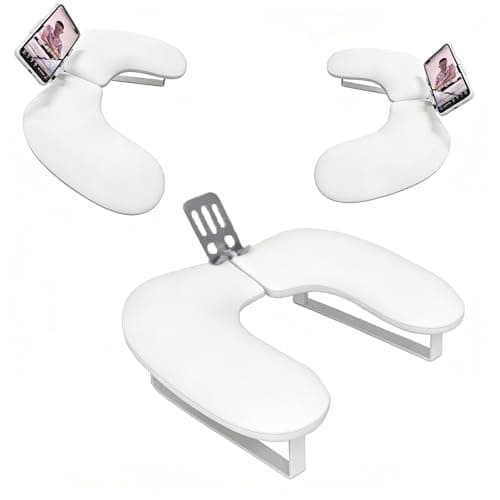 Arm Rest for Nails,U-shaped Manicure Nail Hand with phone holder Rest Pillow Cushion,Foldable PU Leather Nail Tech Arm Rest for Nails Tech,Foot Hand Rest (Beige)