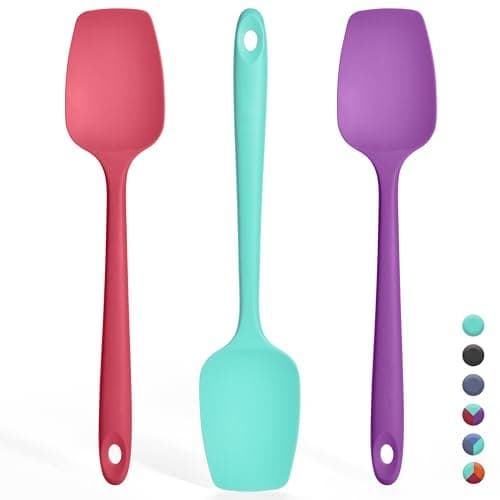 Ironberry Silicone Spoonula Set, 600ºF Heat Resistant, 3Pcs, Multicolor 3