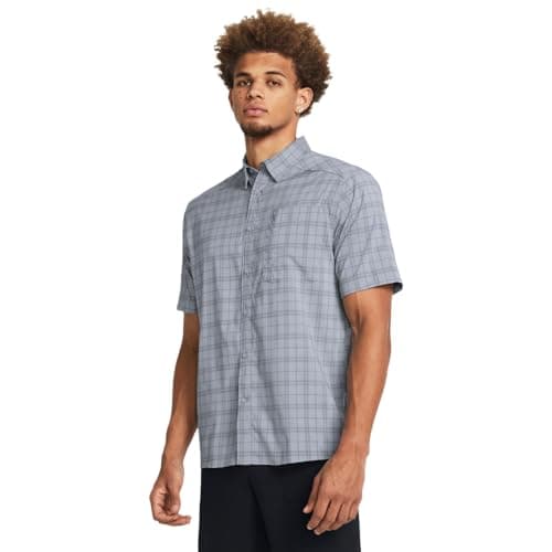 Under Armour Men's Drift Tide 2.0 Plaid Short-Sleeve T-Shirt, (466) Harbor Blue/Gravel/Steel, Small