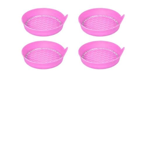 MUQIDA 4PCS Car Cup Coaster, Bling Crystal Silicone Non-Slip Cup Holder Insert Coasters, Shockproof Rhinestone Auto Drink Mat Universal for Women Girls, Interior Car Accessories (Pink)