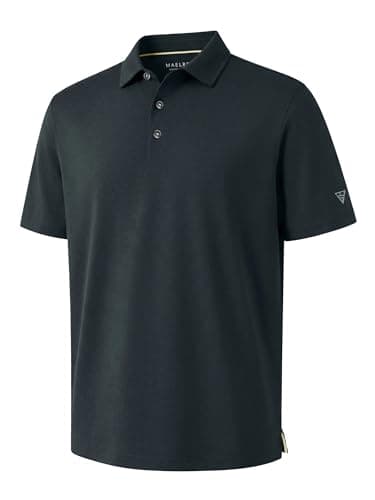 M MAELREG Polo Shirts for Men Short Sleeve Performance Moisture Wicking Dry Fit Casual Collared Men's Golf Shirts Dark Gray