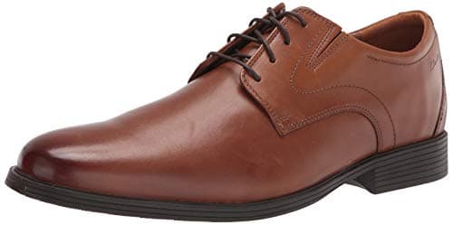 Clarks Men's Whiddon Plain Oxford, Dark Tan Leather, 13 Medium US