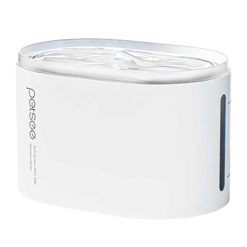 PETSEE Automatic Pet Water Fountain 2.5L Capacity Water Dispenser, Ultra-Quiet Pump, Multi-Filtration System, BPA-Free Material for Cats, Easy to Clean and Assemble S1 Lite White