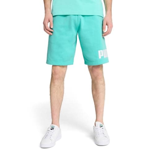 Puma Men's Big Logo Fleece 10" Shorts (Available in Big & Tall), Aquatic SS25, Medium